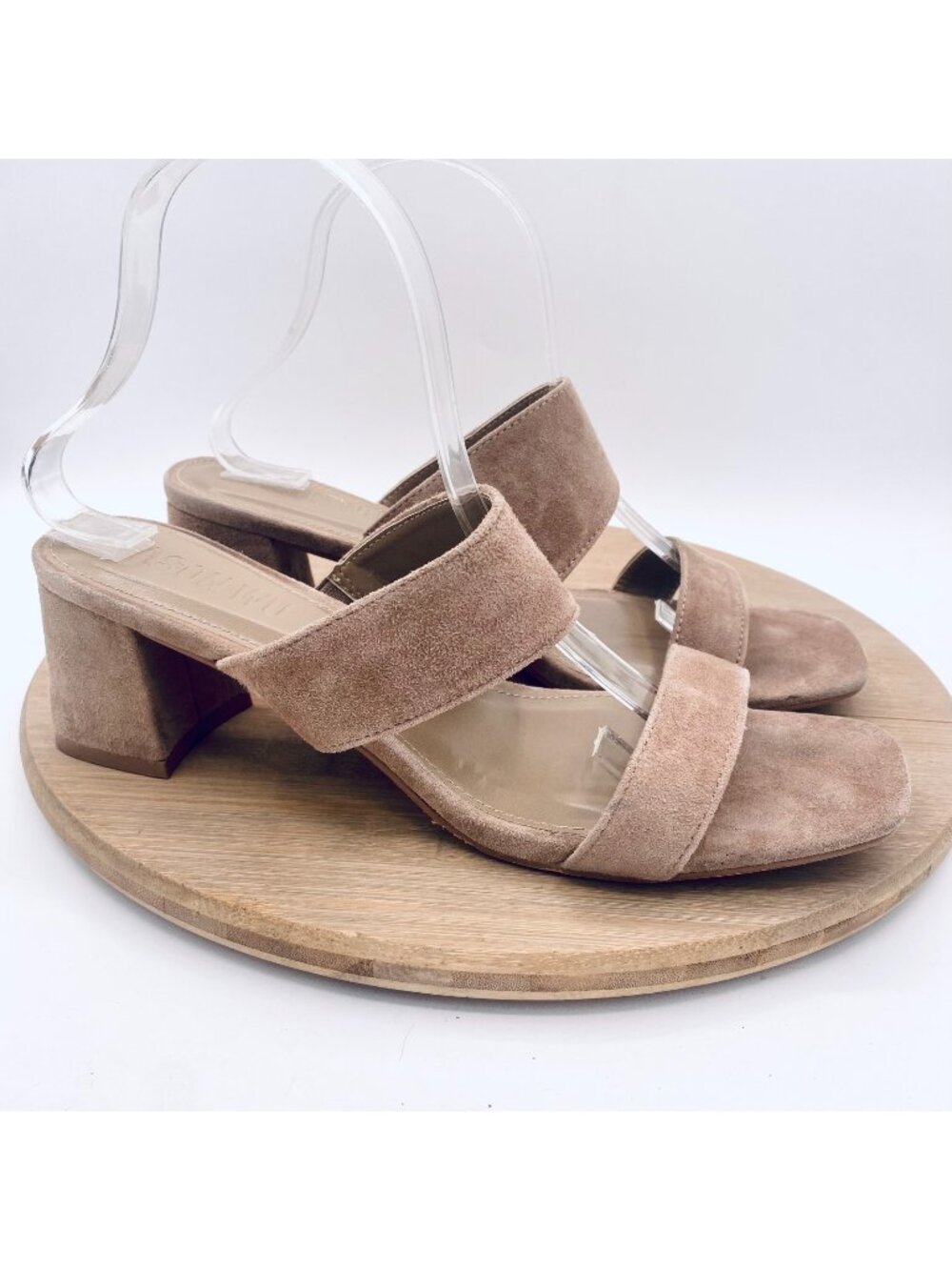 Jason Wu Sandals Womens 10 Beige Suede Double Strap Pumps Luxury Minimalist